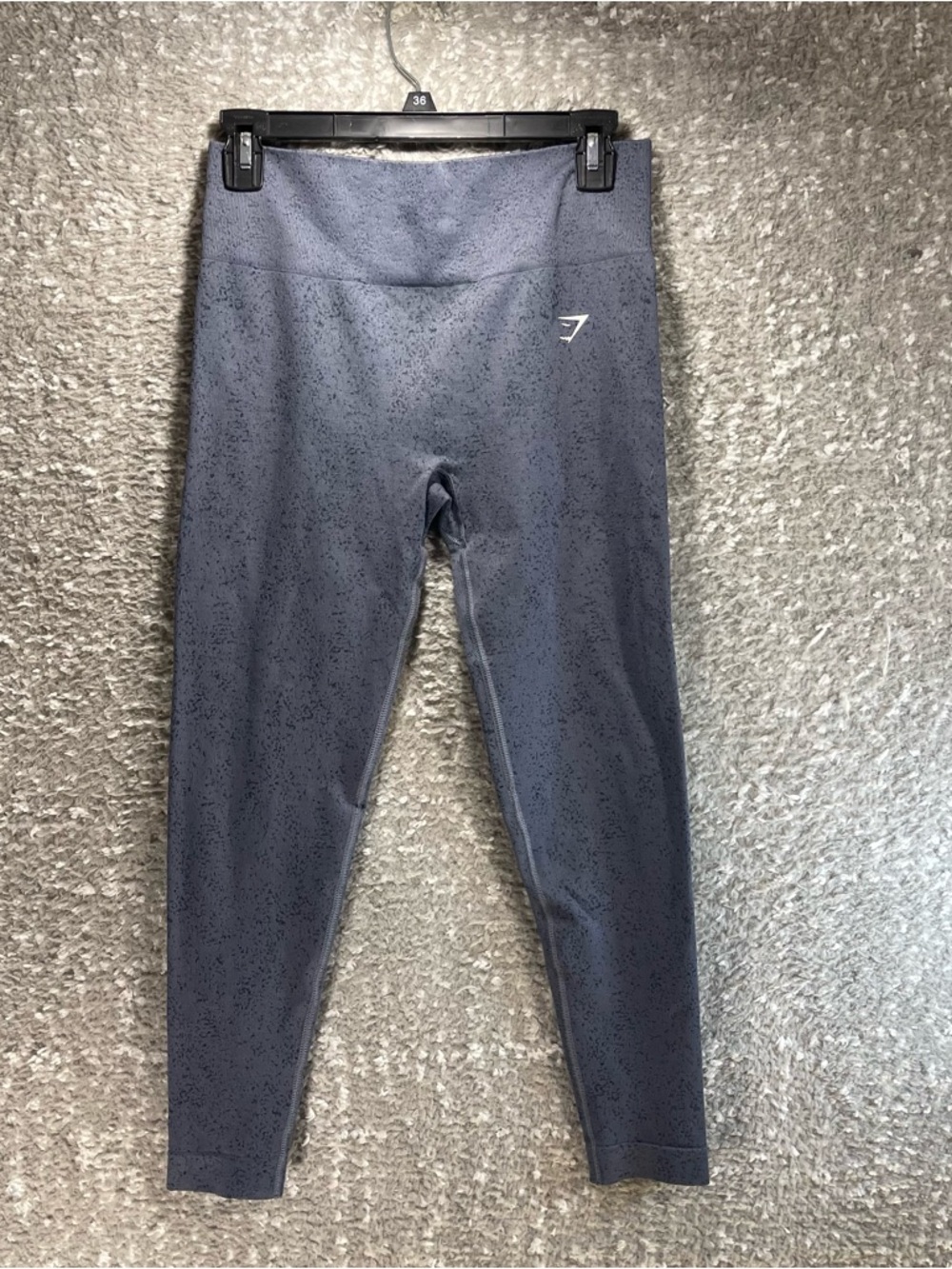 Gymshark Seamless Compression Leggings Gray Large Nylon Blend Space Dye